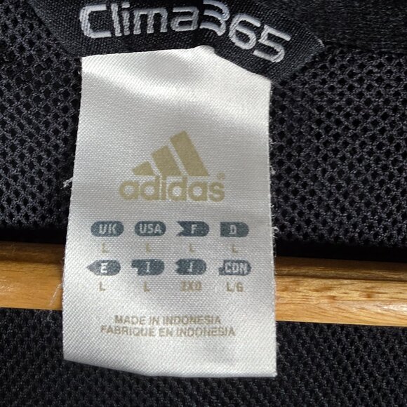 Vintage Adidas Track Jacket Large Black 3 Stripe 06 Y2K Clima 365 Mesh Lined Zip - Picture 12 of 15